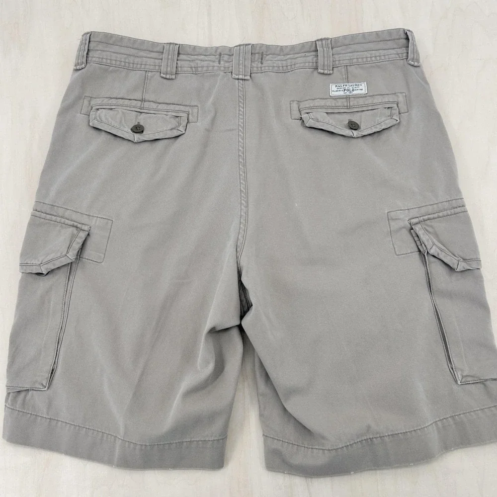 Polo Ralph Lauren‎ Cargo Shorts Mens 36 Khaki Tan Multi-Pocket 90s Gorpcore